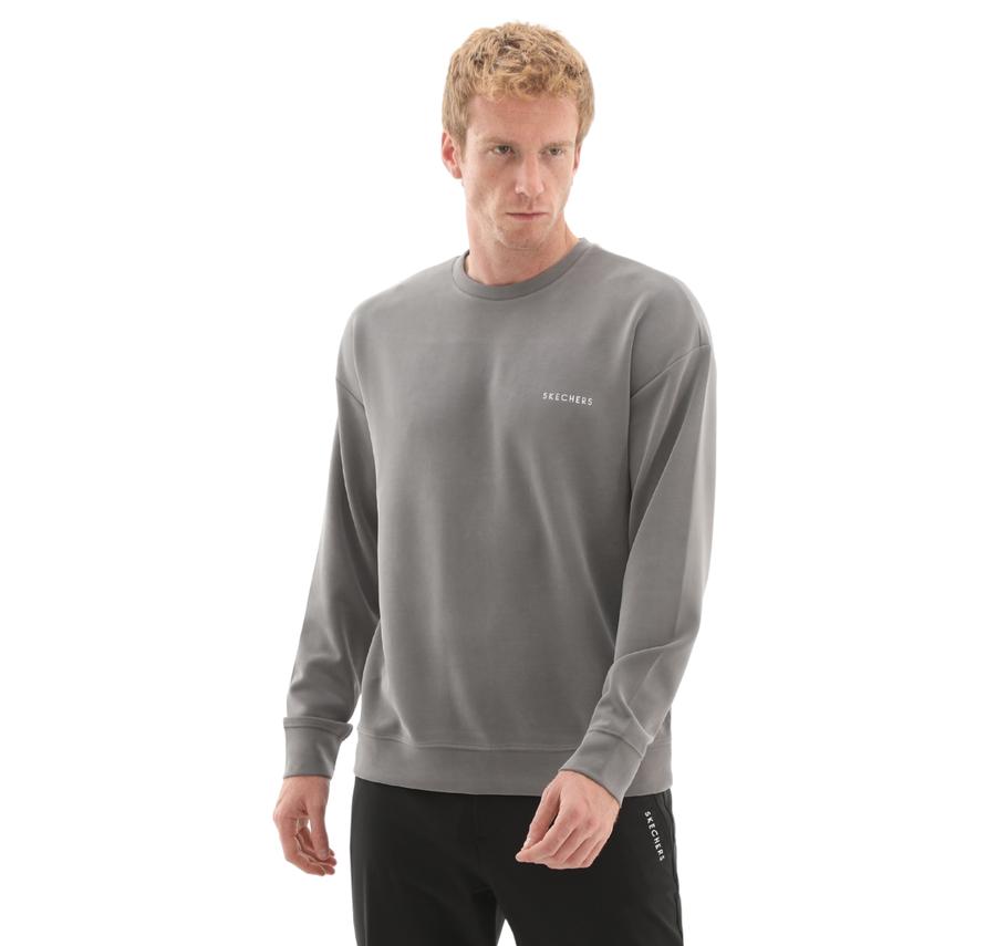 Skechers M Loose Crewneck Sweatshirt Erkek Sweatshirt Gri Skechers M Loose Crewneck Sweatshirt Erkek Sweatshirt Gri