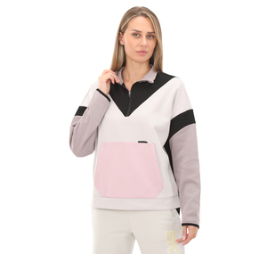 Skechers W 2Xı-Lock Color Block Half Zip Sweatshirt Kadın Sweatshirt Pembe