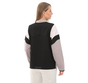 Skechers W 2Xı-Lock Color Block Half Zip Sweatshirt Kadın Sweatshirt Pembe