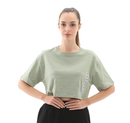 Skechers W Crop Fit Graphic Tee T-Shirt Kadın T-Shirt Yeşil