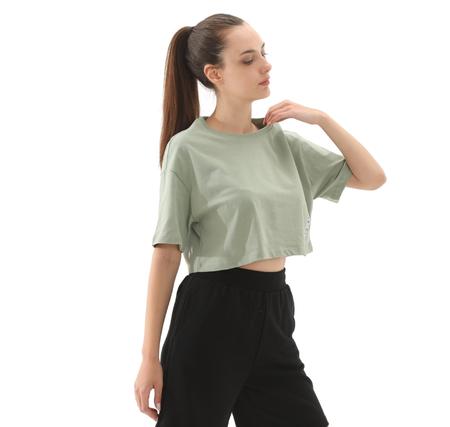Skechers W Crop Fit Graphic Tee T-Shirt Kadın T-Shirt Yeşil
