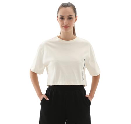 Skechers W Crop Fit Graphic Tee T-Shirt Kadın T-Shirt Beyaz