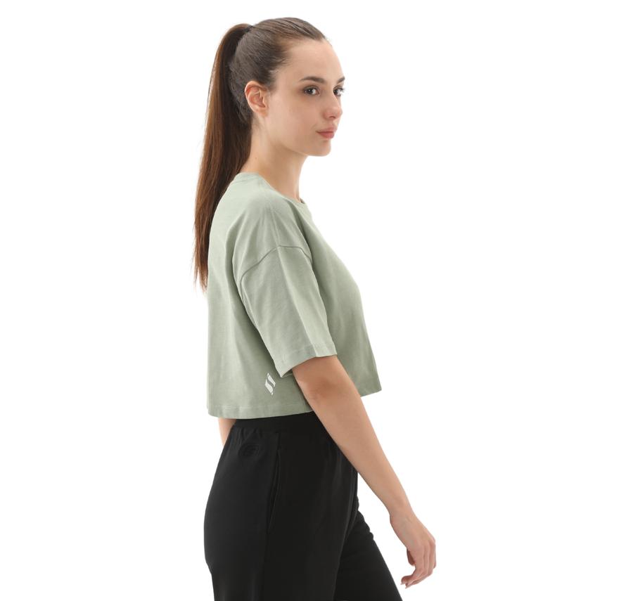 Skechers W Crop Fit Graphic Tee T-Shirt Kadın T-Shirt Yeşil Skechers W Crop Fit Graphic Tee T-Shirt Kadın T-Shirt Yeşil
