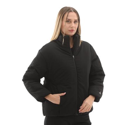 Skechers W Crop Puffer Jacket Kadın Siyah Skechers W Crop Puffer Jacket Kadın Siyah