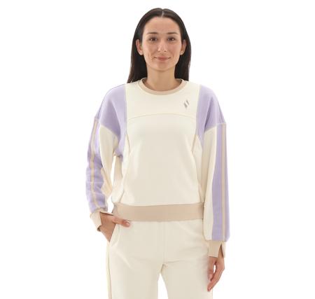 Skechers W Diagonal Lw Fleece Crew Neck Sweatshirt Erkek Krem
