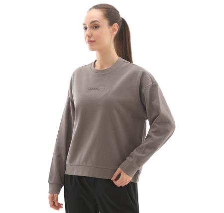 Skechers W Essential Crewneck Sweatshirt Kadın Sweatshirt Gri