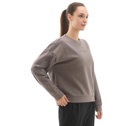 Skechers W Essential Crewneck Sweatshirt Kadın Sweatshirt Gri