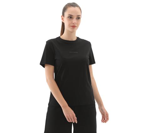 Skechers W Essential Crewneck T-Shirt Erkek T-Shirt Siyah