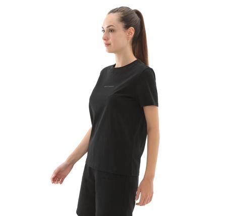 Skechers W Essential Crewneck T-Shirt Erkek T-Shirt Siyah