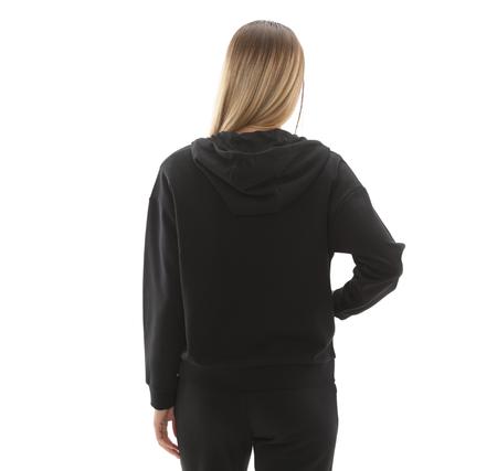 Skechers W Essential Full Zip Sweatshirt Kadın Siyah Skechers W Essential Full Zip Sweatshirt Kadın Siyah