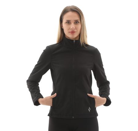 Skechers W Fitted Softshell Turtle Neck Jacket Kadın Siyah Skechers W Fitted Softshell Turtle Neck Jacket Kadın Siyah