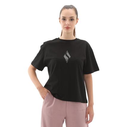 Skechers W Graphic Tee Loose Fit T-Shirt Kadın T-Shirt Siyah