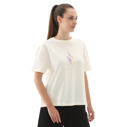Skechers W Graphic Tee Loose Fit T-Shirt Kadın T-Shirt Beyaz