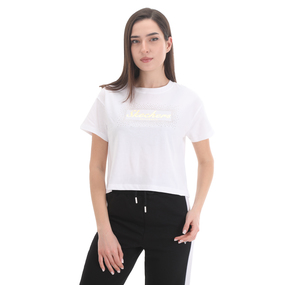 Skechers W Graphic Tee Shiny Logo T-Shirt Kadın T-Shirt Beyaz