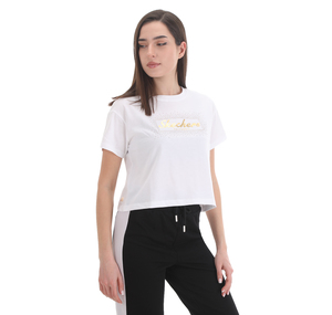 Skechers W Graphic Tee Shiny Logo T-Shirt Kadın T-Shirt Beyaz