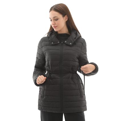 Skechers W Light Weight Quilted Jacket Kadın Mont Siyah