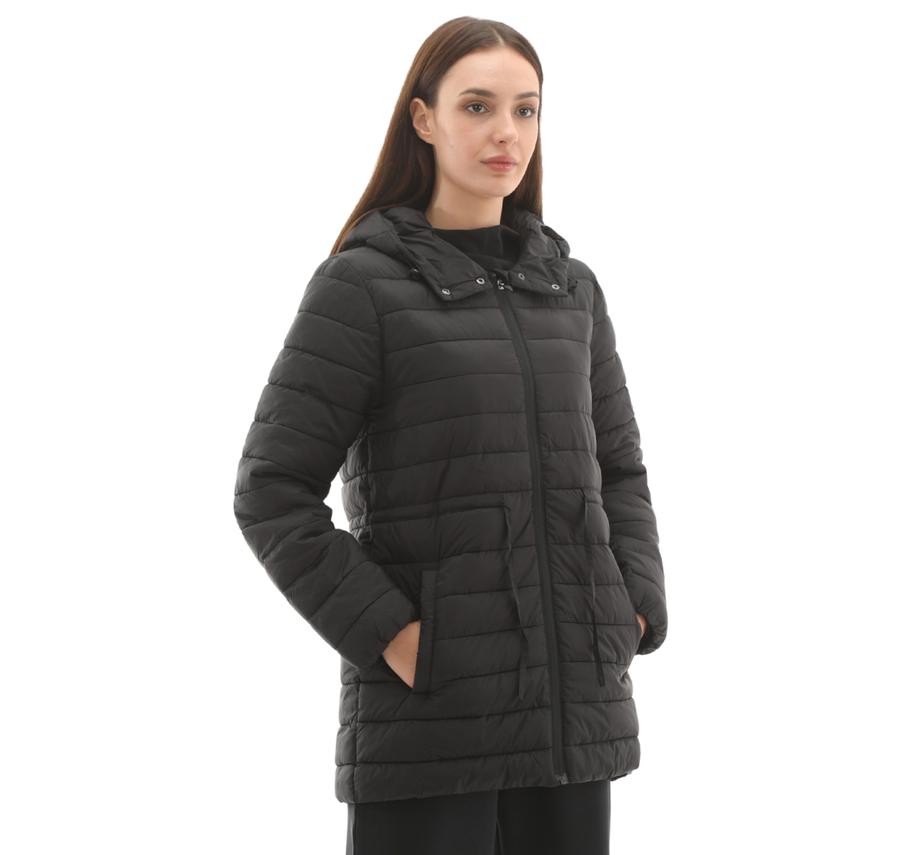 Skechers W Light Weight Quilted Jacket Kadın Mont Siyah Skechers W Light Weight Quilted Jacket Kadın Mont Siyah