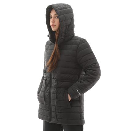 Skechers W Light Weight Quilted Jacket Kadın Mont Siyah