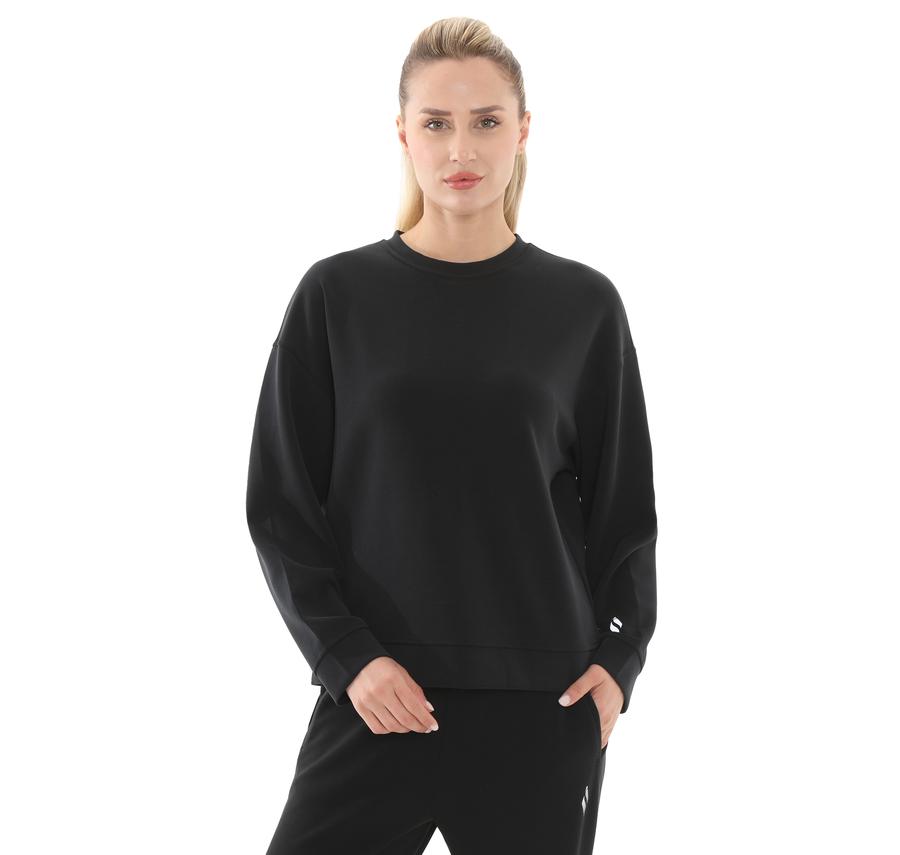 Skechers W Lounge Loose Crew Neck Sweatshirt Kadın Sweatshirt Siyah Skechers W Lounge Loose Crew Neck Sweatshirt Kadın Sweatshirt Siyah