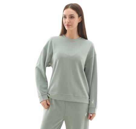 Skechers W Lounge Loose Crew Neck Sweatshirt Kadın Sweatshirt Yeşil