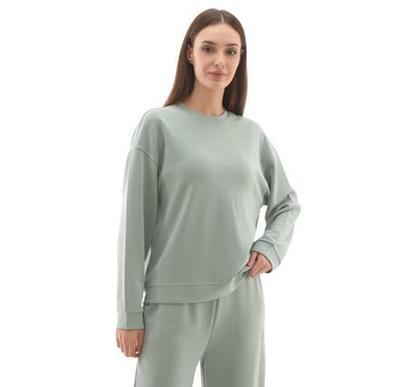 Skechers W Lounge Loose Crew Neck Sweatshirt Kadın Sweatshirt Yeşil