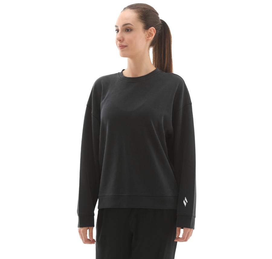 Skechers W Lounge Loose Crew Neck Sweatshirt Kadın Sweatshirt Siyah Skechers W Lounge Loose Crew Neck Sweatshirt Kadın Sweatshirt Siyah
