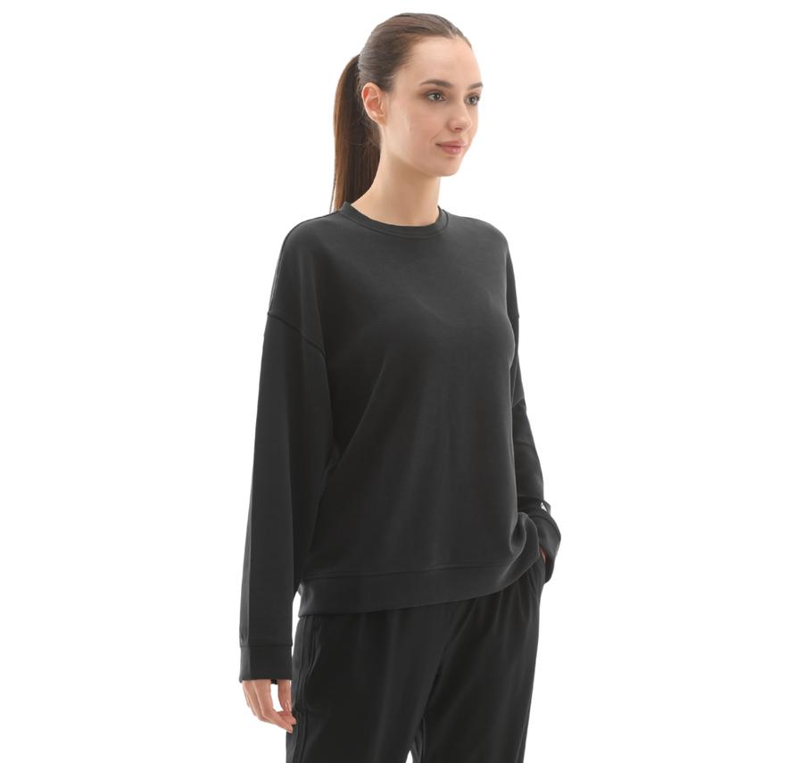 Skechers W Lounge Loose Crew Neck Sweatshirt Kadın Sweatshirt Siyah Skechers W Lounge Loose Crew Neck Sweatshirt Kadın Sweatshirt Siyah