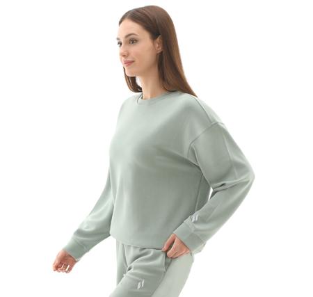 Skechers W Lounge Loose Crew Neck Sweatshirt Kadın Sweatshirt Yeşil