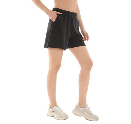 Skechers W Lounge Regular 5 Inch Sweatshort Kadın Şort Ve Kapri Siyah