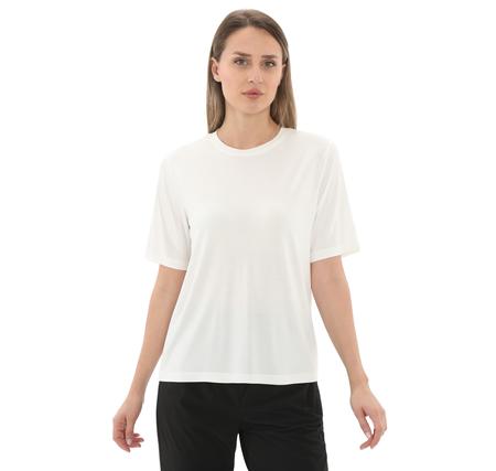 Skechers W Lounge Regular Crew Neck T-Shirt Kadın T-Shirt Beyaz