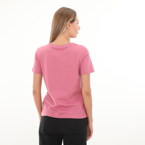 Skechers W New Basics Crew Neck T-Shirt Kadın T-Shirt Pembe