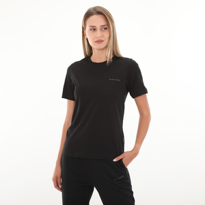 Skechers W New Basics Crew Neck T-Shirt Kadın T-Shirt Siyah