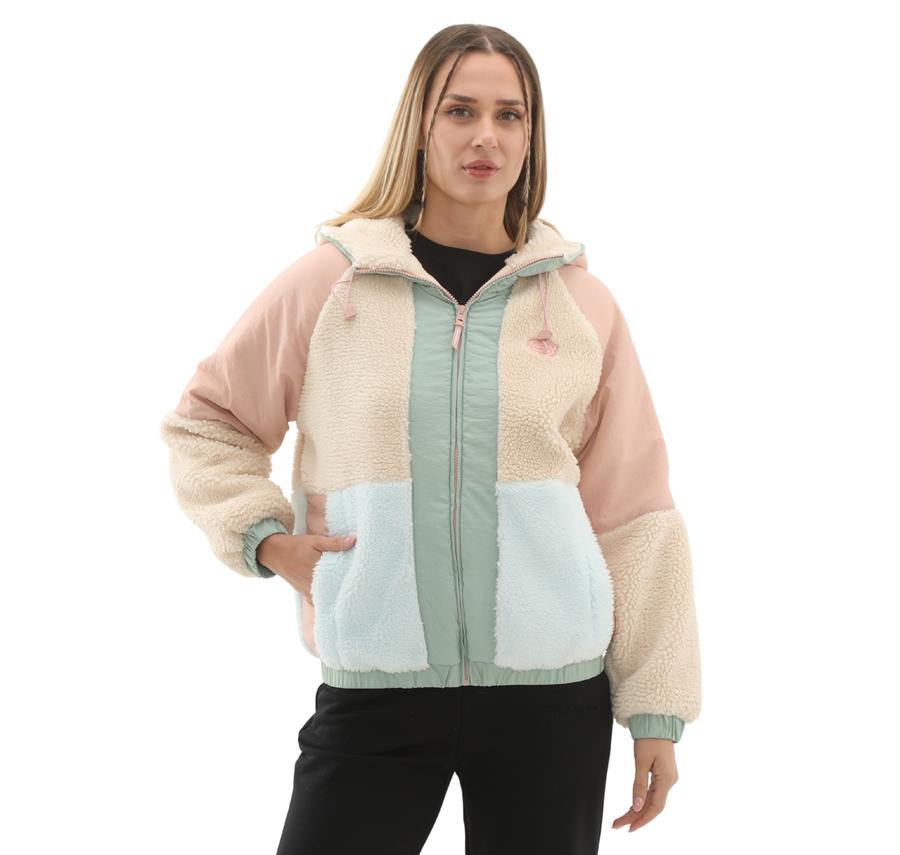 Skechers W Outdoor Fleece Full Zip Sherpa Kadın Ceket Pembe Skechers W Outdoor Fleece Full Zip Sherpa Kadın Ceket Pembe