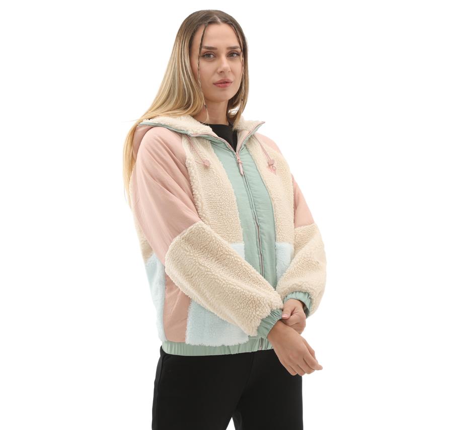 Skechers W Outdoor Fleece Full Zip Sherpa Kadın Ceket Pembe Skechers W Outdoor Fleece Full Zip Sherpa Kadın Ceket Pembe