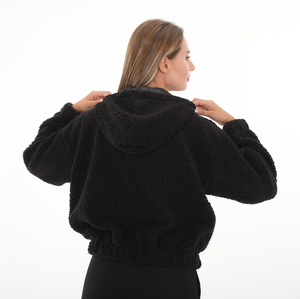 Skechers W Outdoor Fleece Hz Sherpa Sweatshirt Kadın Ceket Siyah