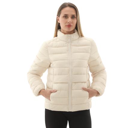 Skechers W Outerwear Pop Up Detailed Padded Jacket Kadın Ceket Krem Skechers W Outerwear Pop Up Detailed Padded Jacket Kadın Ceket Krem