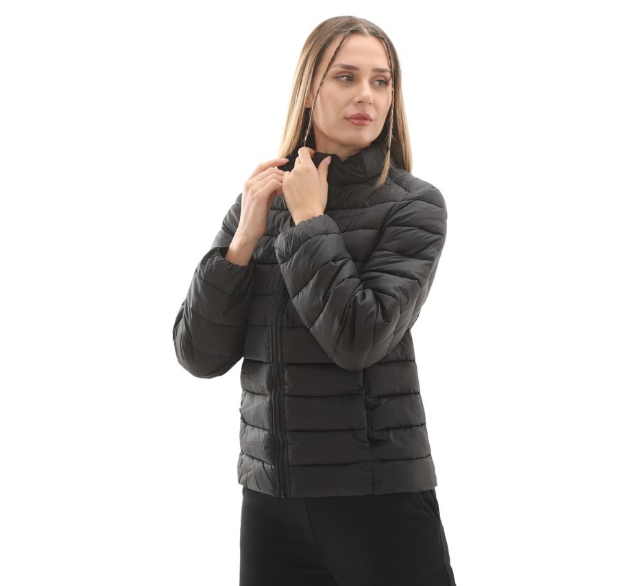 Skechers W Outerwear Pop Up Detailed Padded Jacket Kadın Ceket Siyah Skechers W Outerwear Pop Up Detailed Padded Jacket Kadın Ceket Siyah