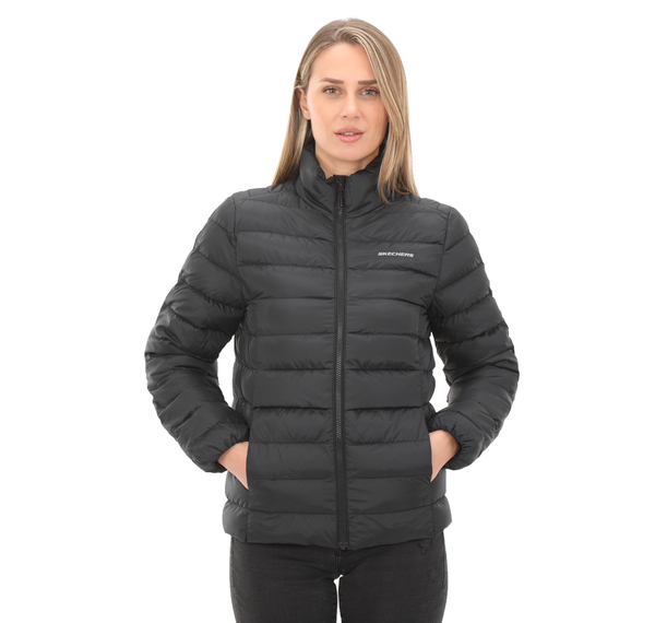 Skechers W Outerwear Pop Up Detailed Padded Jacket Kadın Ceket Siyah Skechers W Outerwear Pop Up Detailed Padded Jacket Kadın Ceket Siyah