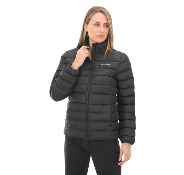 Skechers W Outerwear Pop Up Detailed Padded Jacket Kadın Ceket Siyah Skechers W Outerwear Pop Up Detailed Padded Jacket Kadın Ceket Siyah