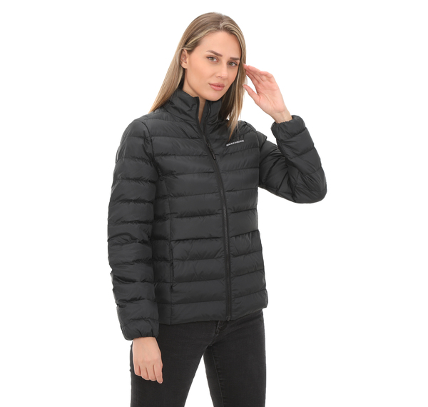 Skechers W Outerwear Pop Up Detailed Padded Jacket Kadın Ceket Siyah Skechers W Outerwear Pop Up Detailed Padded Jacket Kadın Ceket Siyah