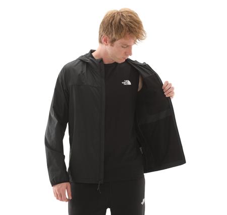 The North Face M Hıgher Run Wınd Jacket Erkek Yağmurluk-Rüzgarlık Siyah