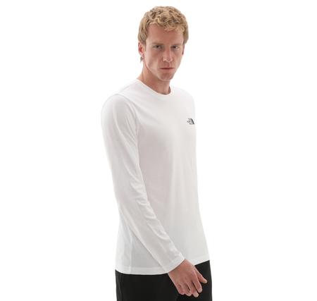 The North Face M L-S Sımple Dome Tee Erkek Sweatshirt Beyaz