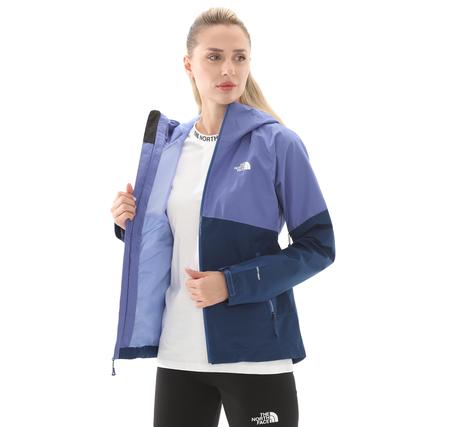 The North Face W Dıablo Dynamıc Zıp-In Jacket Kadın Yağmurluk-Rüzgarlık Mavi