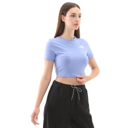 The North Face W Essentıal Cropped Slım Short Sleeve Te Kadın T-Shirt İndigo