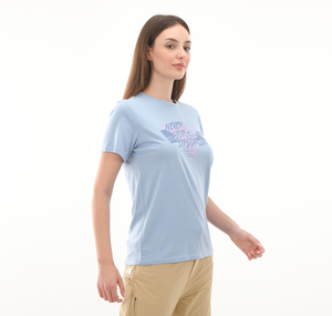 The North Face W Foundatıon Traces Graphıc Tee Kadın T-Shirt Mavi