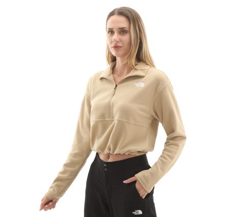 The North Face W Glacıer Fleece 1-2 Zıp Short Jacket Kadın Sweatshirt Krem