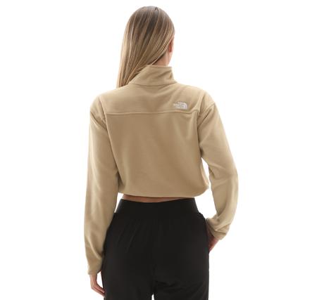 The North Face W Glacıer Fleece 1-2 Zıp Short Jacket Kadın Sweatshirt Krem