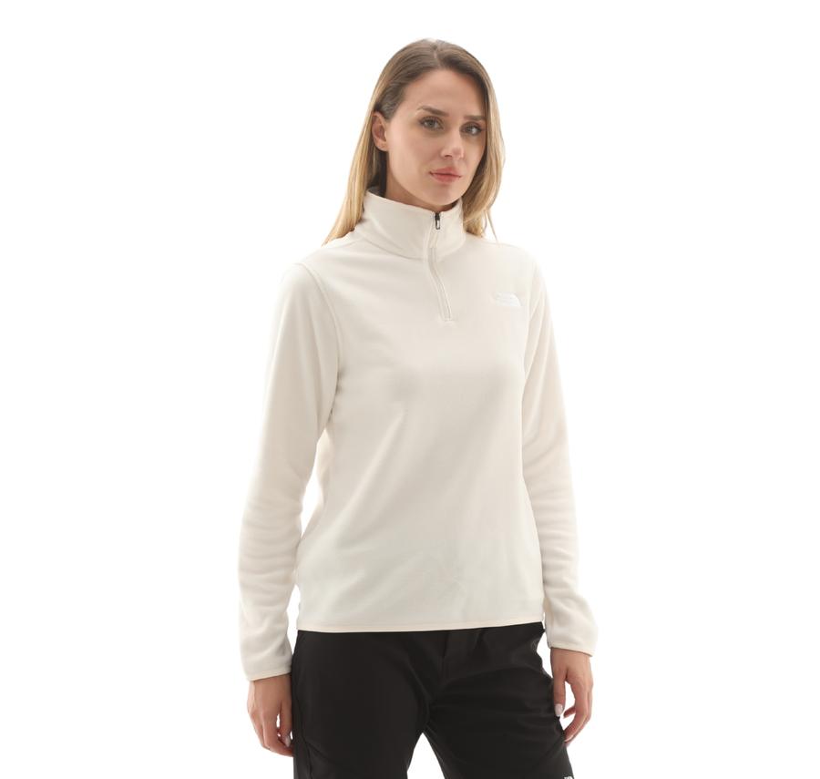 The North Face W Glacıer Fleece 1-4 Zıp Jacket Kadın Sweatshirt Beyaz The North Face W Glacıer Fleece 1-4 Zıp Jacket Kadın Sweatshirt Beyaz