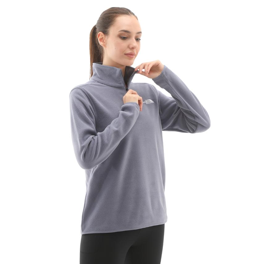 The North Face W Glacıer Fleece 1-4 Zıp Jacket Kadın Sweatshirt Mor The North Face W Glacıer Fleece 1-4 Zıp Jacket Kadın Sweatshirt Mor