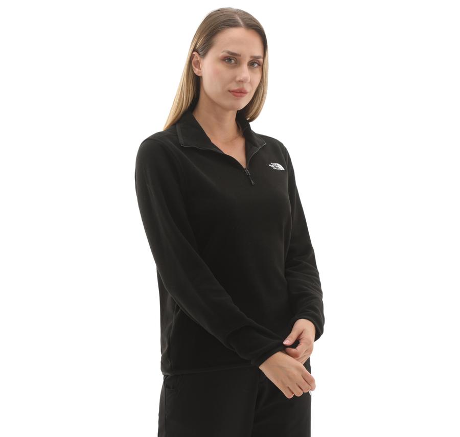 The North Face W Glacıer Fleece 1-4 Zıp Jacket Kadın Sweatshirt Siyah The North Face W Glacıer Fleece 1-4 Zıp Jacket Kadın Sweatshirt Siyah